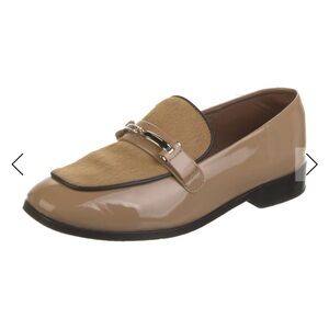 Beige Patent Loafers